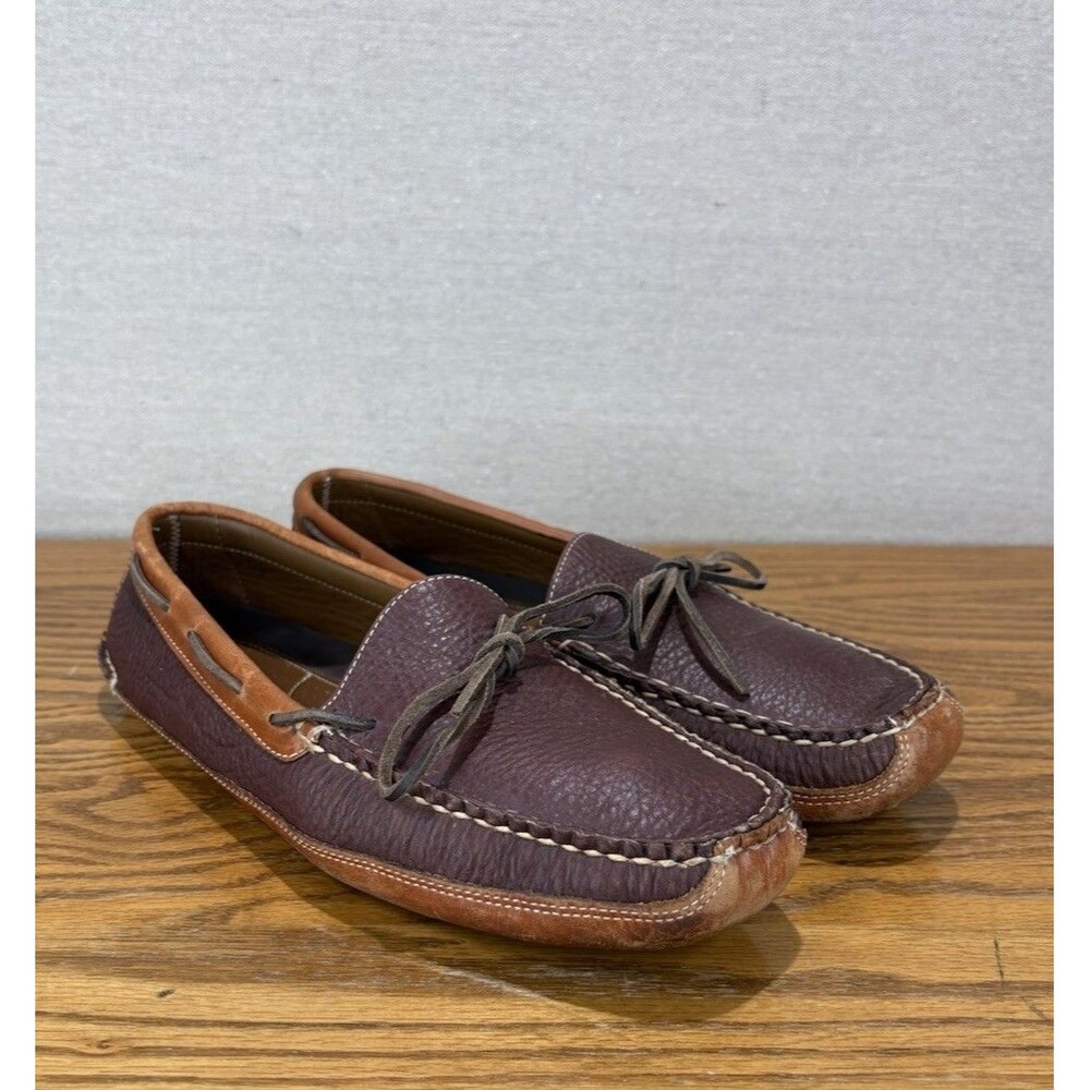 Vtg. L.L. Bean Leather Double-Sole Leather Lined Slippers 238246 Men's Size 11 D